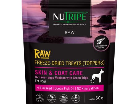 $3 OFF: Nutripe Raw Skin & Coat Care Venison With Green Tripe Freeze-Dried Dog Treats (Toppers) 50g Fashion