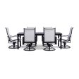 Pepin 7 Piece Rectangular Outdoor Dining Set with Swivel Rocking Chairs Supply