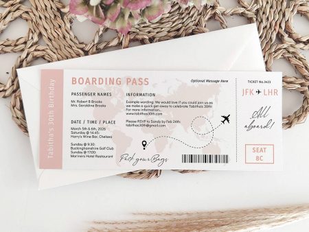 Boarding Pass Invitation on Sale