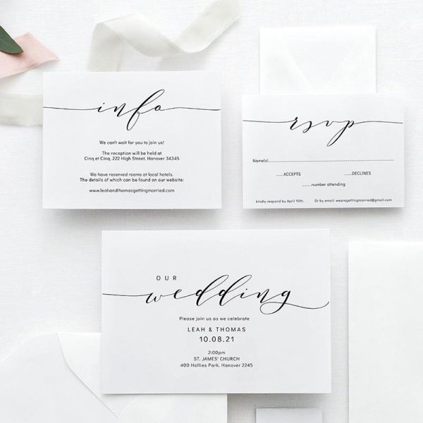 Beautiful, Elegant Wedding Invitation Set Templates Online Hot Sale