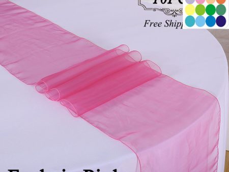 19 Colors 5PCS LOT Wedding Sheer Organza Table Runner Wedding Table Runner Chair Bows Online