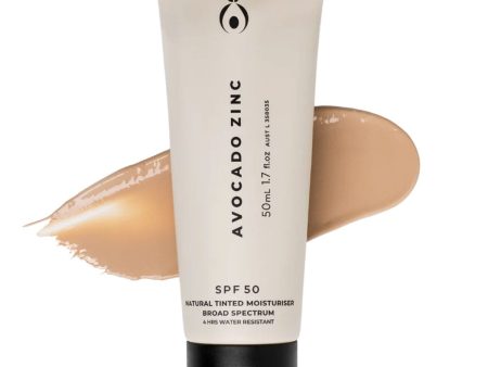 Avocado Zinc - Natural Tinted Moisturiser with SPF50 - Light (50ml) Supply