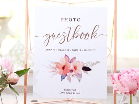 Floral Photo Guestbook Sign Discount