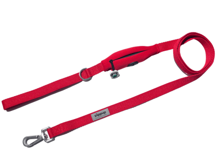 Ziippup Dog Lead with Built-in Poop Bag Holder - Red Online Hot Sale