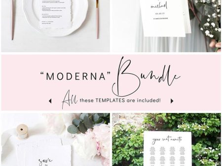 Wedding Bundle 20+ Templates - Modern Minimalist Wedding For Cheap