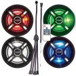 Bazooka | Marine Coax Speaker Kit | 4-Piece LED Speakers | Plug-and-Play RGB LED Controller and Remote | 3 Styles Available Discount