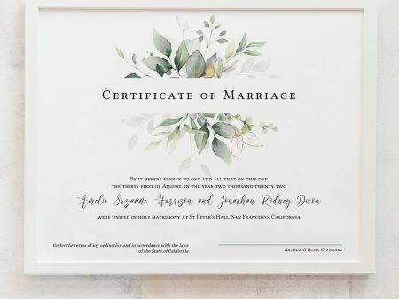 Certificate of Marriage Printable Template For Discount