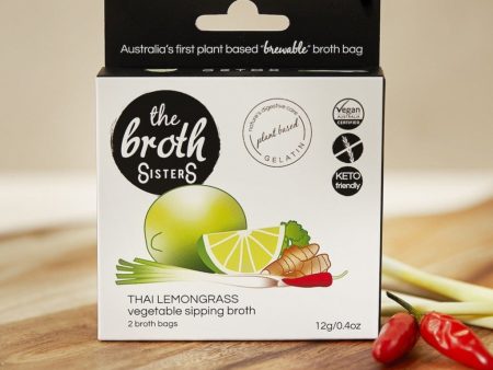 The Broth Sisters - Vegetable Sipping Broth Bags - Thai Lemongrass (2 Broth Bags) Best Before 03 08 Supply