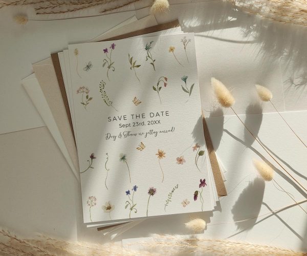 Wildflower Wedding Save the Dates with Electronic Save the Dates Online Sale