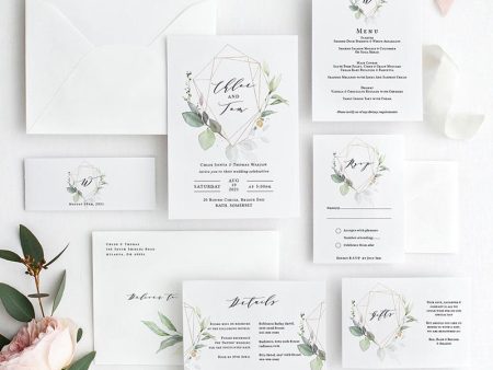 Greenery Wedding Invitation Bundle Set Fashion