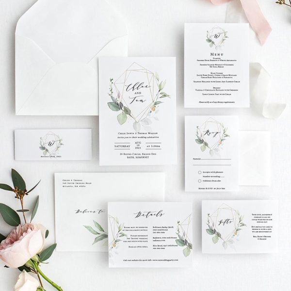 Greenery Wedding Invitation Bundle Set Fashion