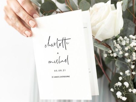 Modern Minimalist Wedding Program Booklet Online now