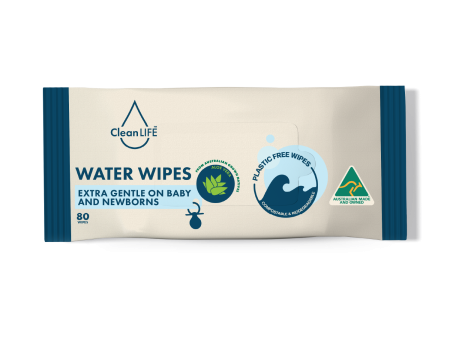 CleanLIFE Water Wipes - Extra Gentle on Baby and Newborns 80 Wipes Supply