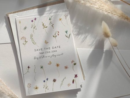 Wildflower Save the Dates with Electronic Save the Dates Cheap