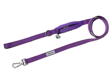 Ziippup Dog Lead with Built-in Poop Bag Holder - Purple Fashion