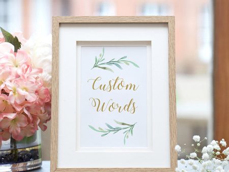 Custom Words, Greenery Wedding Signs For Sale