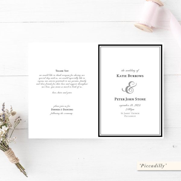 Printable Order of Service Booklet with a Double Border on Sale