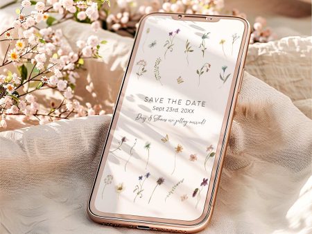 Wildflower Wedding Save the Dates with Electronic Save the Dates Online Sale