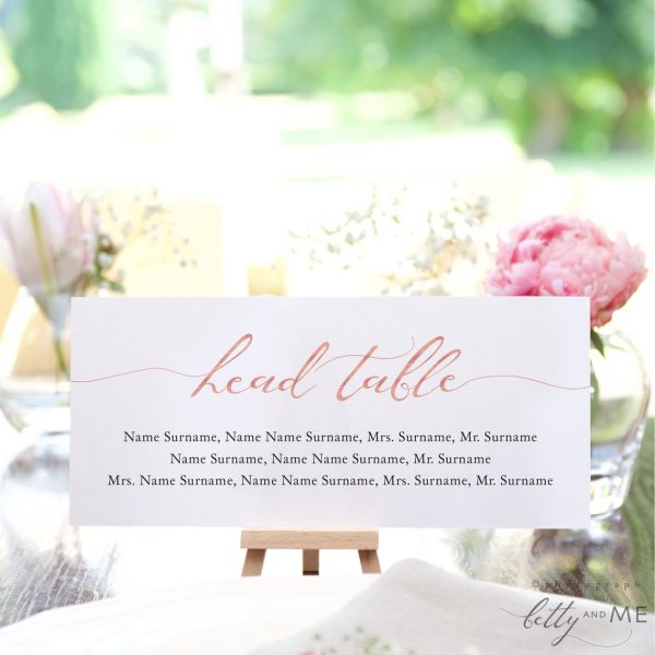 Rose Gold Seating Card Templates For Cheap