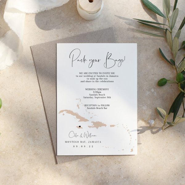 Caribbean Destination Wedding Invitation on Sale