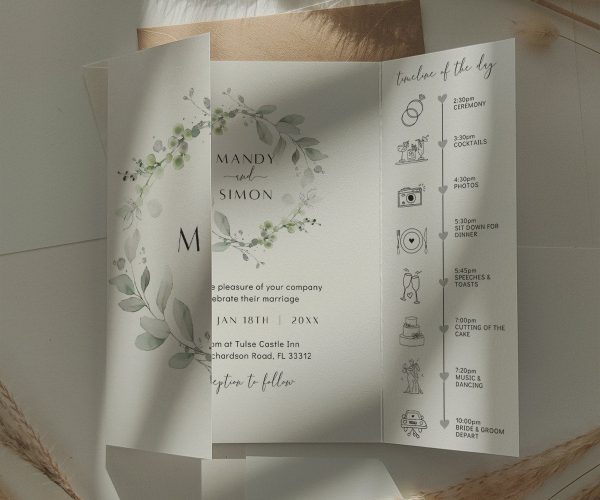 Greenery Gatefold Wedding Invitations Online