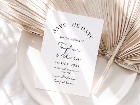 Minimalist Save the Dates with Electronic Save the Dates Supply