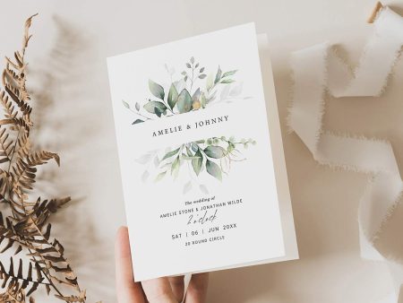 Greenery Wedding Programs Sale