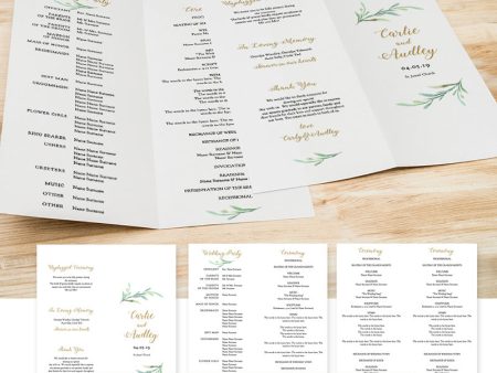 Greenery Wedding program Online Hot Sale