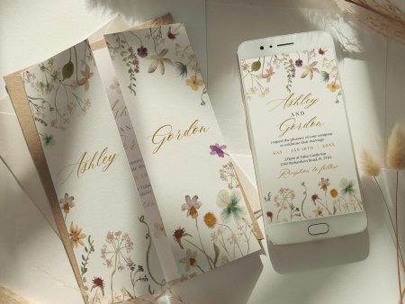 Gatefold Wildflower Wedding Invitations and Phone Invitations Online now