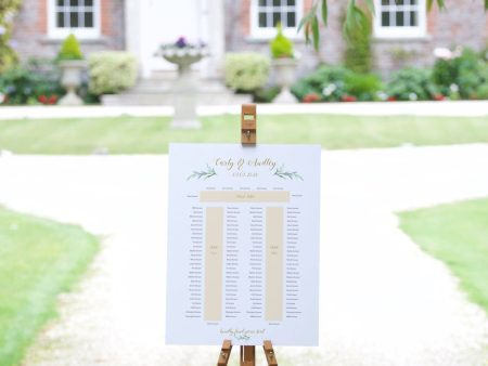 Greenery Wedding Banquet Table Seating Plan Template For Discount