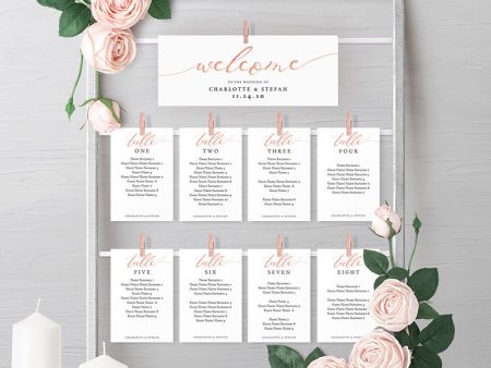 Rose Gold Hanging Seating Card Templates Discount