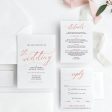 Rose Gold Wedding Invitation Template Set Online