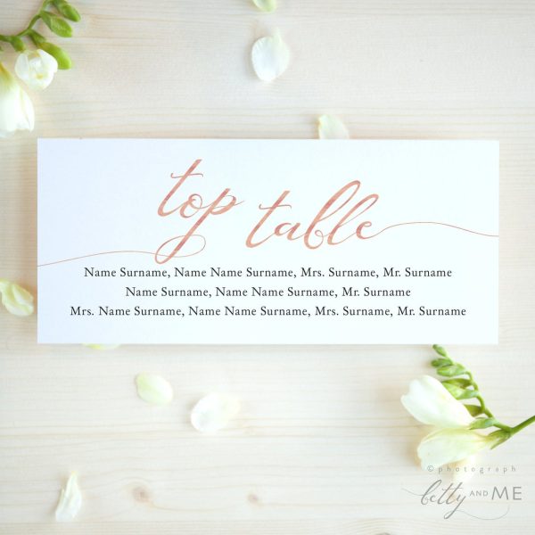 Rose Gold Seating Card Templates For Cheap