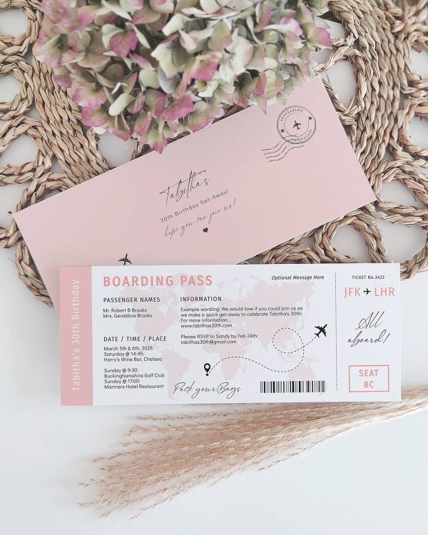 Boarding Pass Invitation on Sale