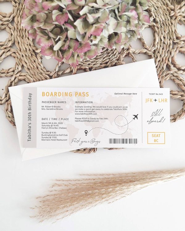 Boarding Pass Invitation on Sale