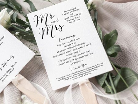 Modern Wedding Program Fan For Cheap