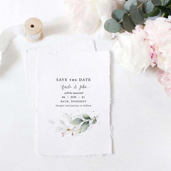 Greenery Save the Date Card Sale