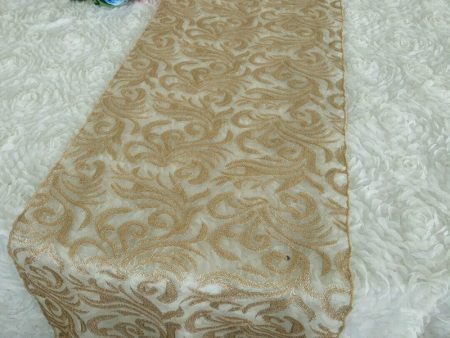 5 PCS LOT Swirl Net Table Runner for Wedding Banquet Gold Online Hot Sale